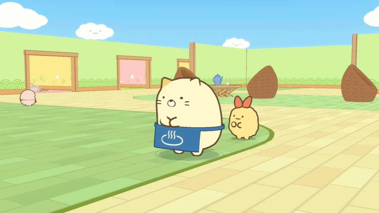 エプロン姿でおてつだいをするねこ