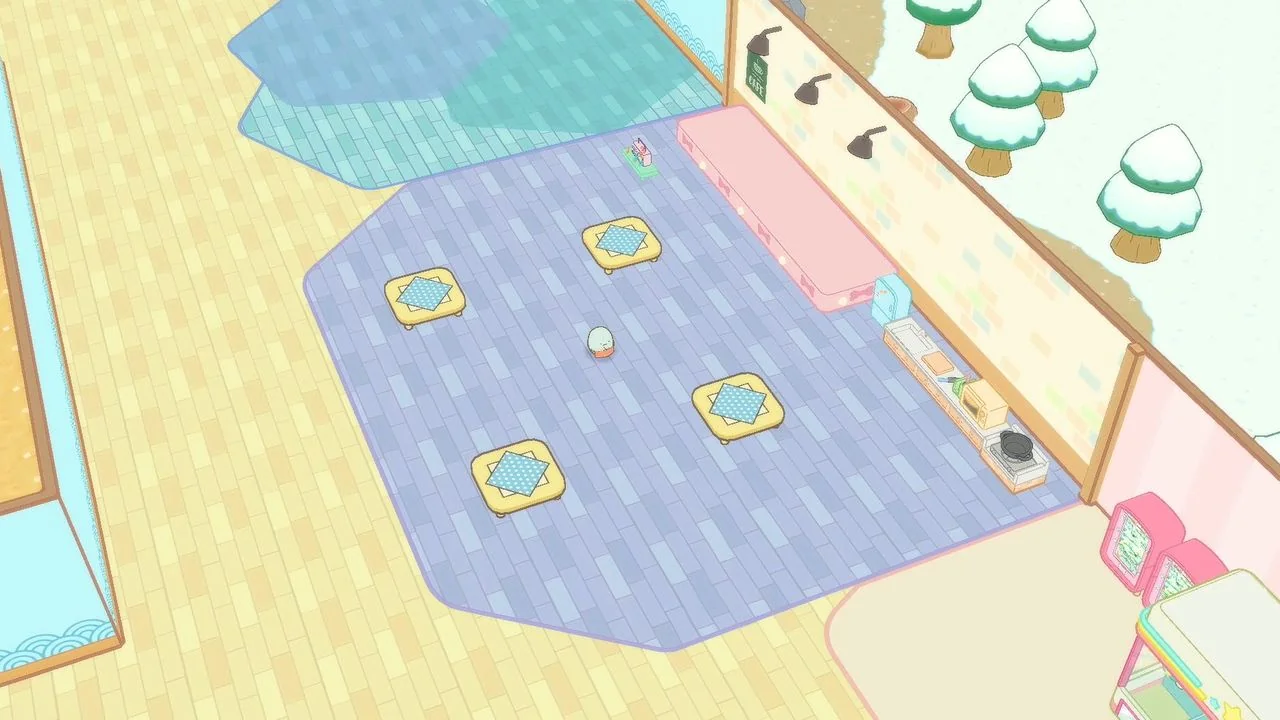 雪の温泉の館内