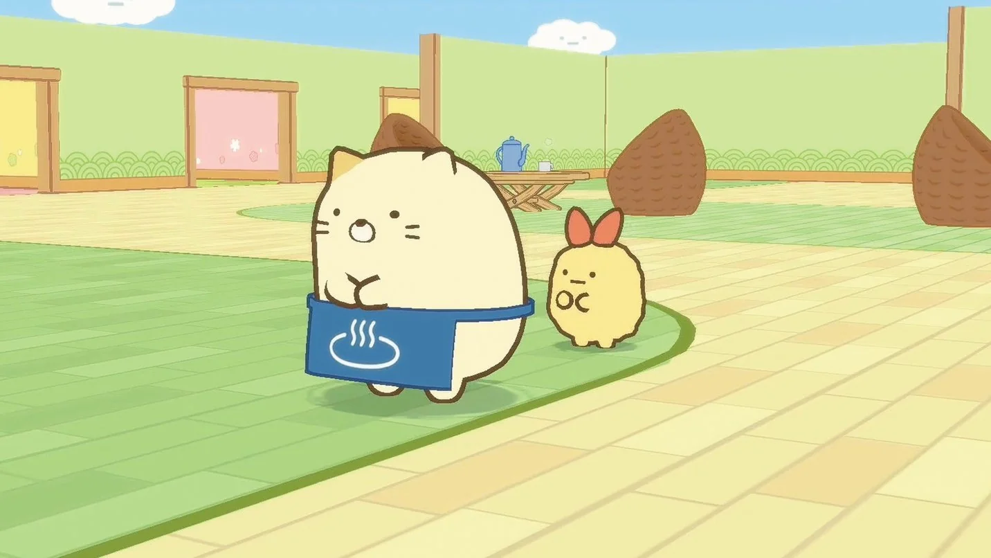 お客さんをおもてなしするねこ